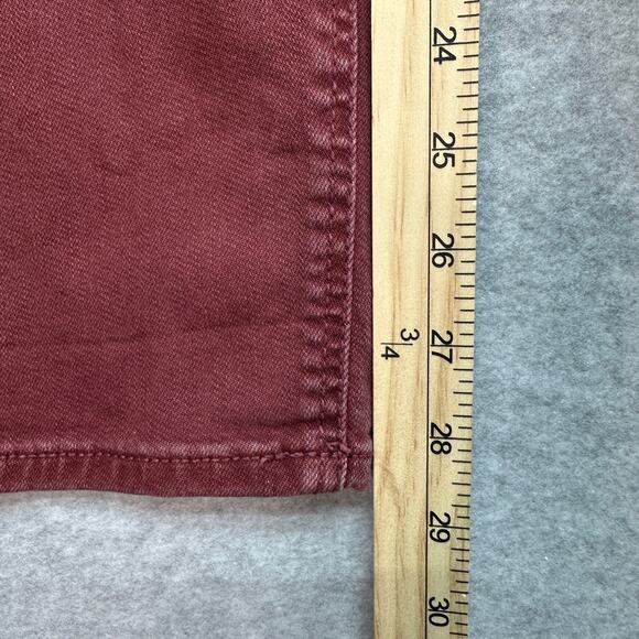 American Eagle Mom Jeans Women's 4 Long Maroon Stretch Skinny Slim Fit Mid Rise - Picture 9 of 10